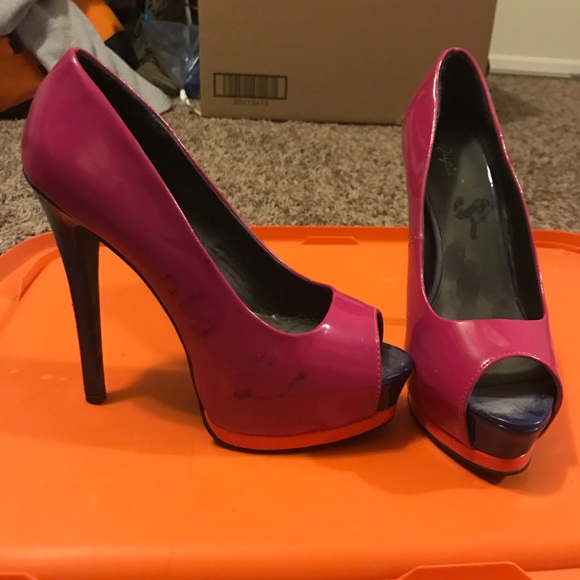 Multi-colored Qupid platform heel - Picture 3 of 6